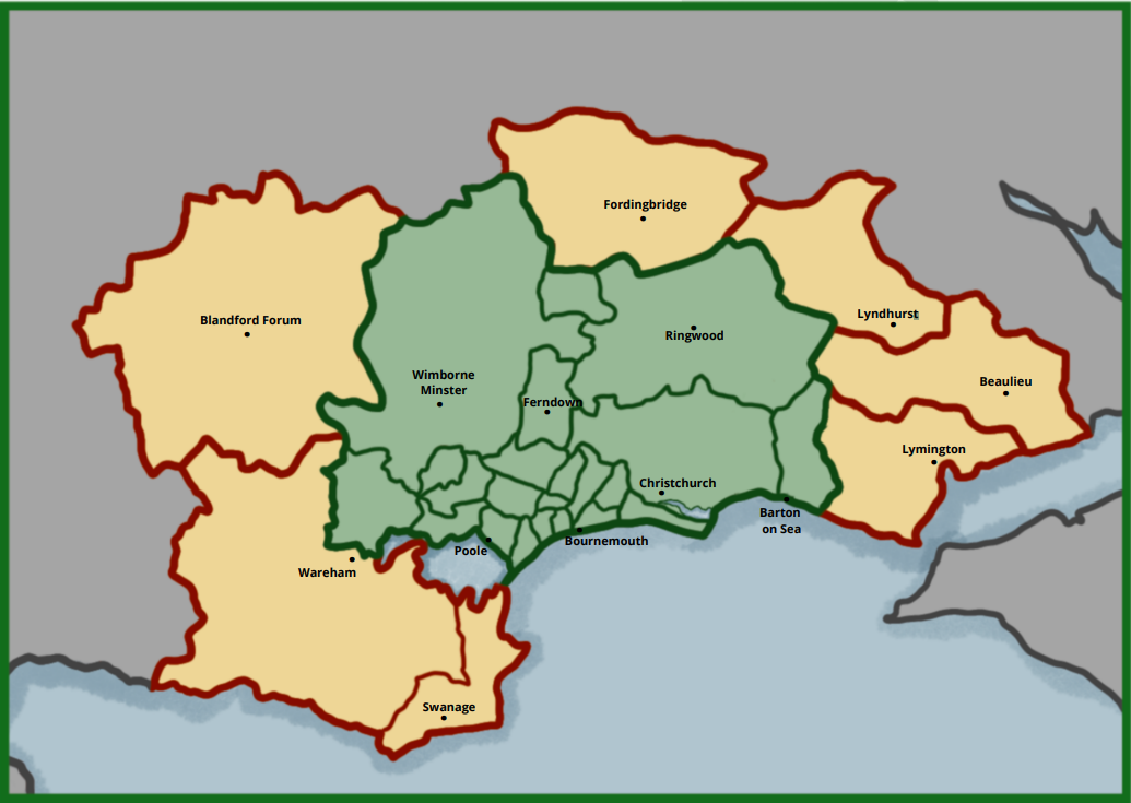 a map of our coverage areas around dorset